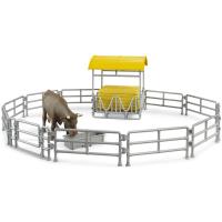 Preview Cattle Feeder with Cow and Fencing - Image 1