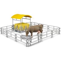 Preview Cattle Feeder with Cow and Fencing