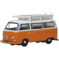 VW T2 Bay Window Bus with Surfboards - Orange / White