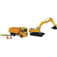 Preview 2-Play Construction Set with Dump Truck, Excavator and Accessories
